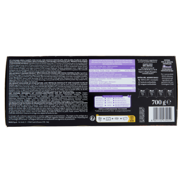 Bauli la Colomba Mora con Cioccolato e Glassa al Cacao 700 g