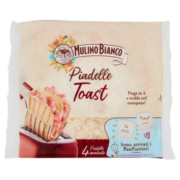 Mulino Bianco Piadina Piadelle Toast Ideale per Piadina e Toast 4pz 240g