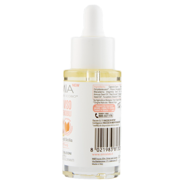 Omia Laboratori Ecobio Olio Viso Pelli Sensibili mandorla di Sicilia Protettivo 30 ml