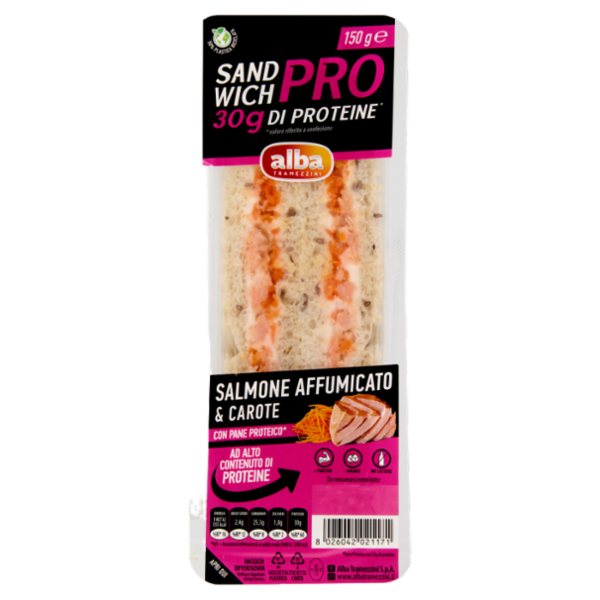 alba Tramezzini Sandwich Pro Salmone Affumicato & Carote 150 g