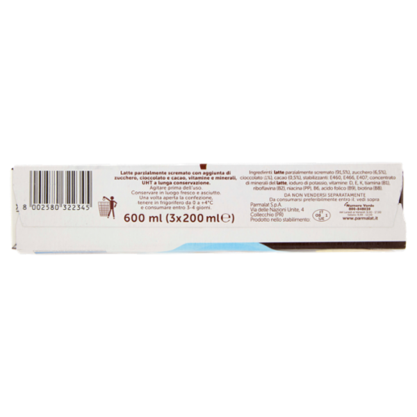 parmalat Latte con cioccolato per i ragazzi che crescono Disney Jr. 3 x 200 ml