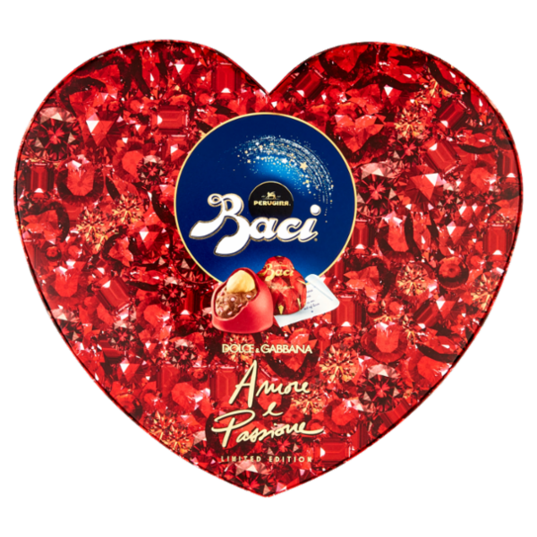 BACI PERUGINA Cioccolatini Amore e Passione preparazione dolciaria gusto lampone Scatola Cuore 100 g