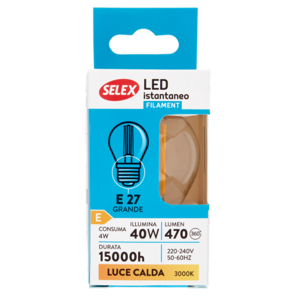 Selex Lampadina Led Minisfera E27 4W Luce Calda