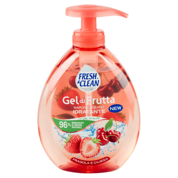 Fresh & Clean Gel di Frutta Sapone Liquido Idratante Fragola e Ciliegia 300 ml