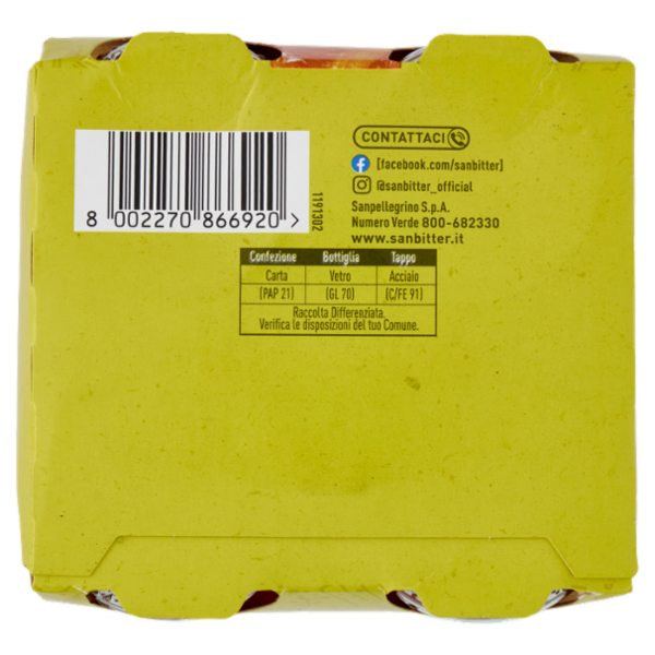 Sanbittèr, Cedro e Note di peperoncino, Aperitivo Analcolico - 4 x 200ml