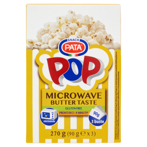 Pata Pop Microwave Butter Taste 3 x 90 g