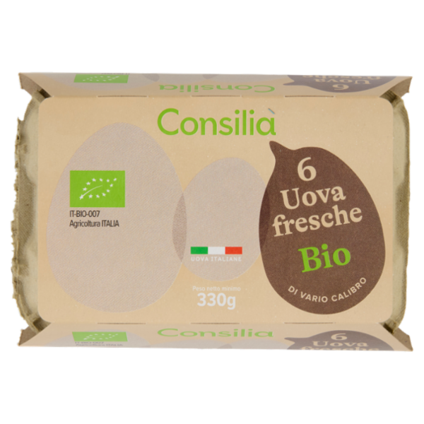 Consilia 6 Uova Fresche di Vario Calibro Biologiche