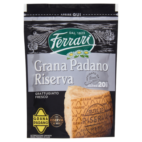 Ferrari Grana Padano Riserva DOP Oltre 20 Mesi Grattugiato Fresco 60 g