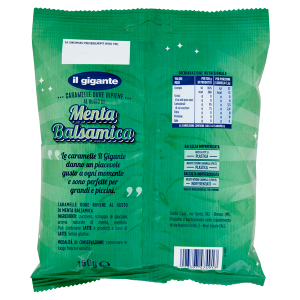 IL GIGANTE Caramelle al Gusto di Menta Balsamica 150 g
