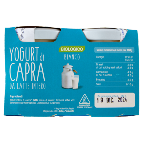 BiancoViso Yogurt di Capra Biologico Bianco 2 x 125 g