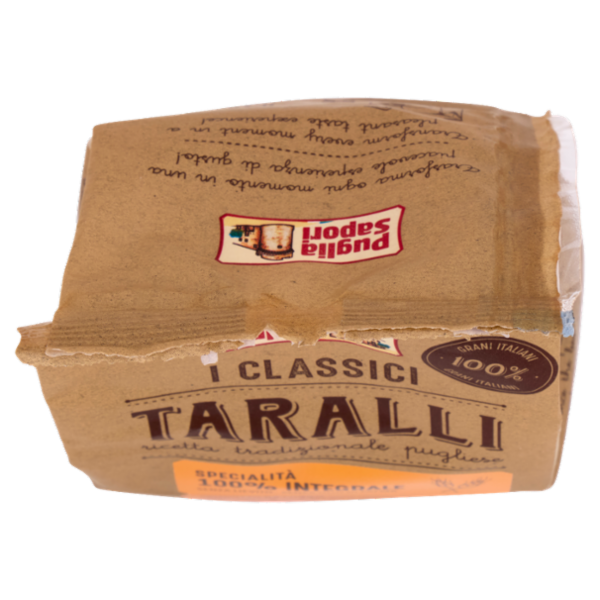 Puglia Sapori I Classici Taralli Specialità 100% Integrale 250 g