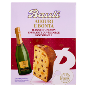 Bauli Auguri e Bontà Panettone Bauli 700 g + Spumante Cuvée Dolce Sant'Orsola 75 Cl