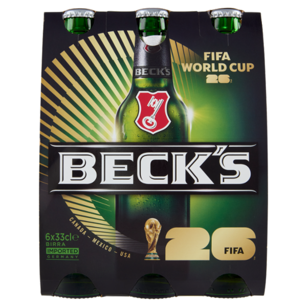 BECK'S Birra pilsner tedesca bottiglia grafica FIFA 6x33cl