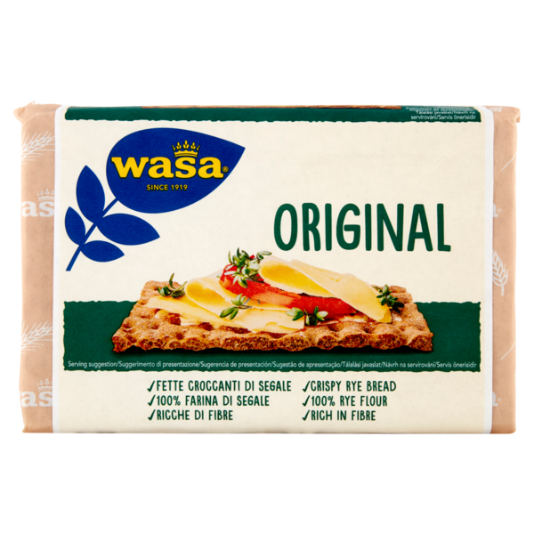 Wasa Original Cracker con 100% Farina di Segale Ricchi di Fibre 275g