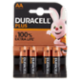 Duracell Plus AA Batterie Stilo Alcaline 1.5V LR06 MX1500 Pile Duracell confezione da 4 Pile Duracel