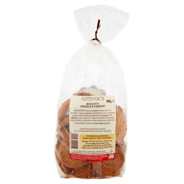 Artebianca Biscotti Crusca & Yogurt 400 g