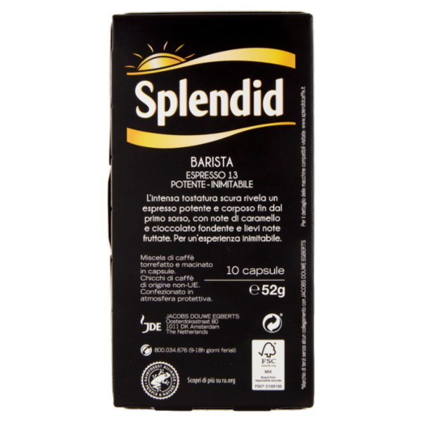 Splendid Barista 13- 10 Capsule Caffè Compatibili con Macchine Nespresso*® Original 52g