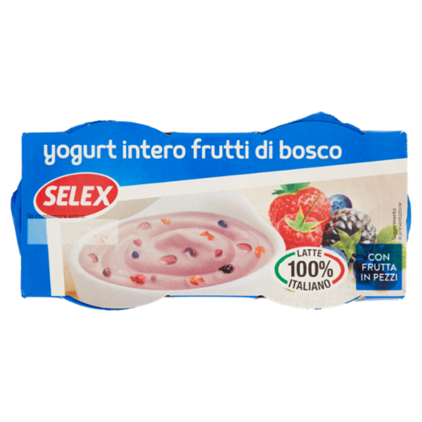 Selex Yogurt Intero Frutti di Bosco con Frutta in Pezzi 2x125 g