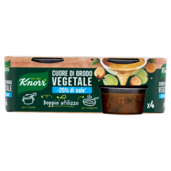 Knorr Cuore Di Brodo Vegetale --25% Di Sale^ 4 x 28 g