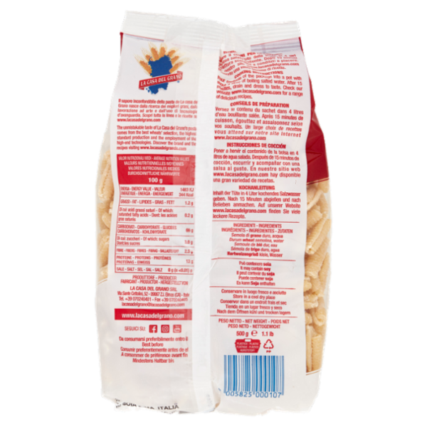 La Casa del Grano Le Tradizionali Is Malloreddus Grossi 2 500 g