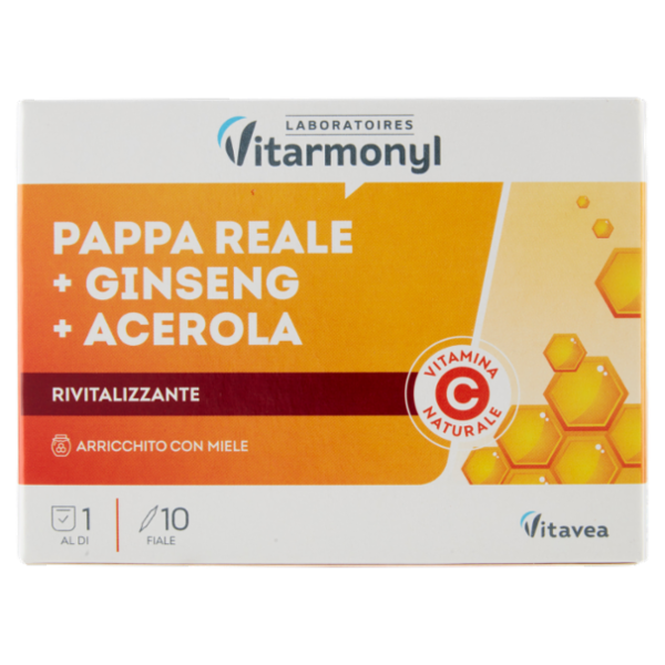 Laboratoires Vitarmonyl Pappa Reale + Ginseng + Acerola 10 Fiale 100 ml