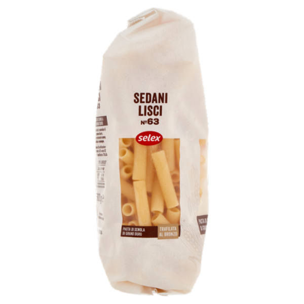 Selex Pasta di Semola Trafilata al Bronzo Sedani Lisci 500 g