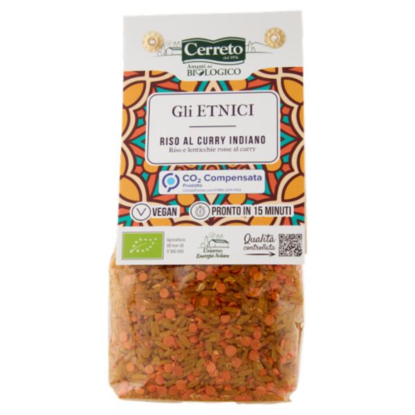 Cerreto Gli Etnici Riso al Curry Indiano Riso e lenticchie rosse al curry 250 g