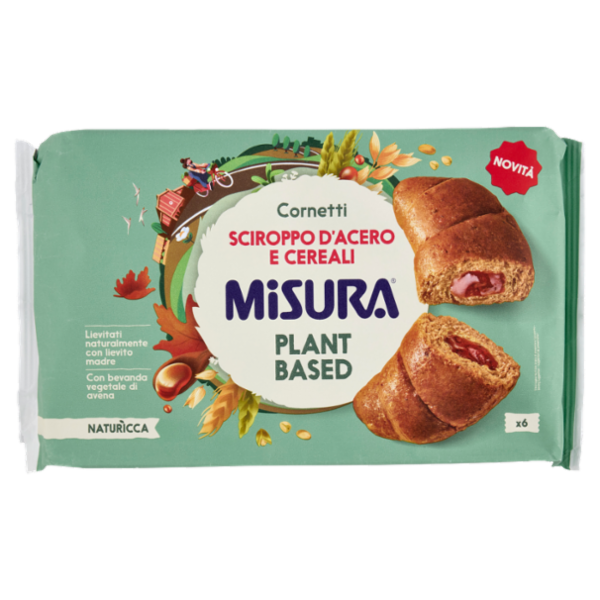 Misura Naturìcca Cornetti Sciroppo d'Acero e Cereali Plant Based 6 x 49,7 g