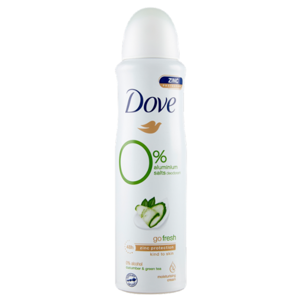 Dove go fresh 0% aluminium salts deodorant cucumber & green tea 150 ml