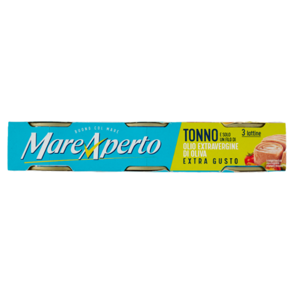 Mare Aperto Tonno Extra Gusto e Solo un Filo di Olio Extravergine di Oliva 3 x 60 g
