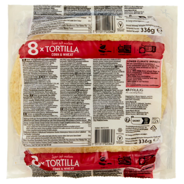 Santa Maria Super soft medium Tortilla Corn & Wheat 8x Medium 336 g
