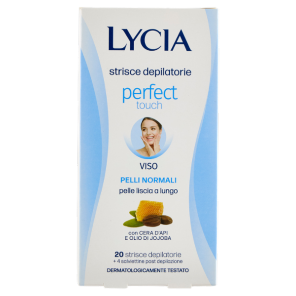 Lycia perfect touch strisce depilatorie Viso Pelli Normali 20 strisce + 4 salviettine