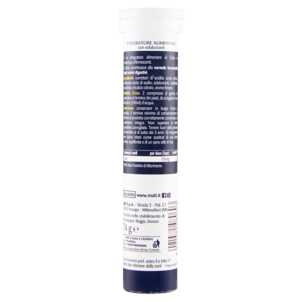 Matt Benessere DigerSì Digestivo effervescente Gusto Limone 20 compresse 74 g