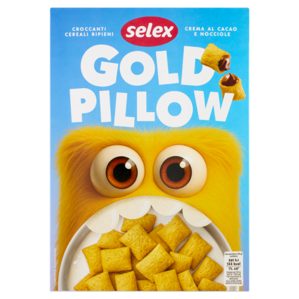 Selex Gold Pillow Cereali Croccanti Ripieni di Crema al Cacao e Nocciole 375 g