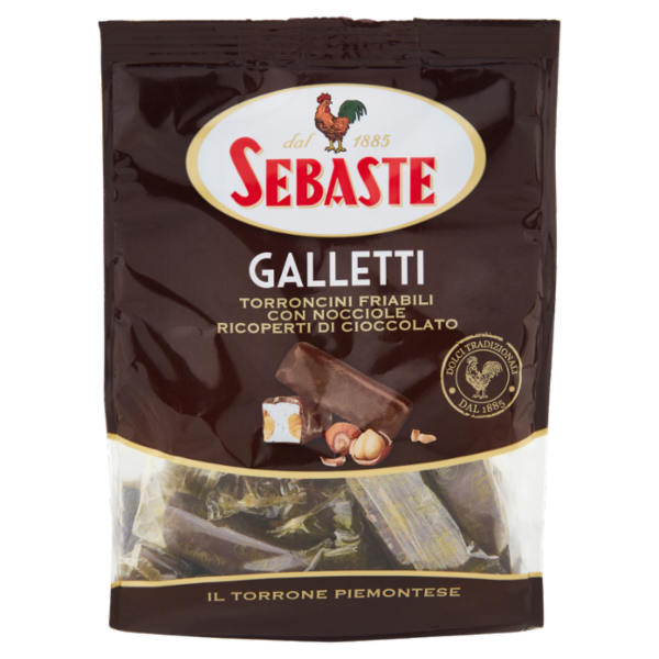 Sebaste Galletti torroncini friabili con nocciole ricoperti di cioccolato 180 g