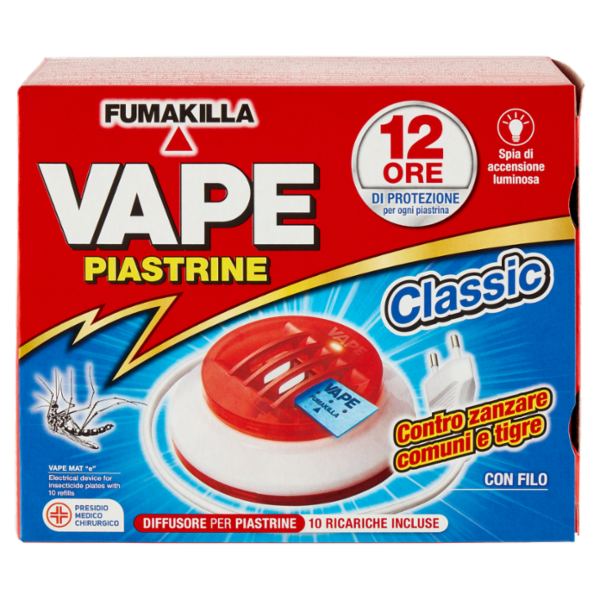 VAPE Elettroemanatore Piastrine Classic con Filo + 10 Ricariche