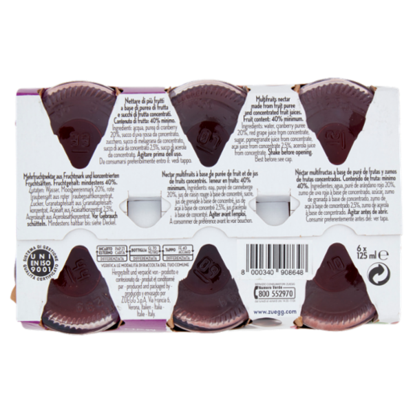 Zuegg I frutteti di Oswald Zuegg i Nettari Cranberry e Açai 6 x 125 ml