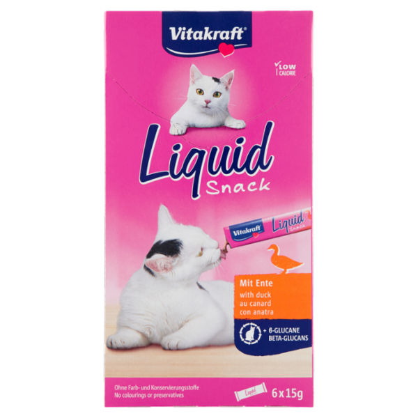 Vitakraft Liquid Snack con anatra + Beta-Glucans 6 x 15 g