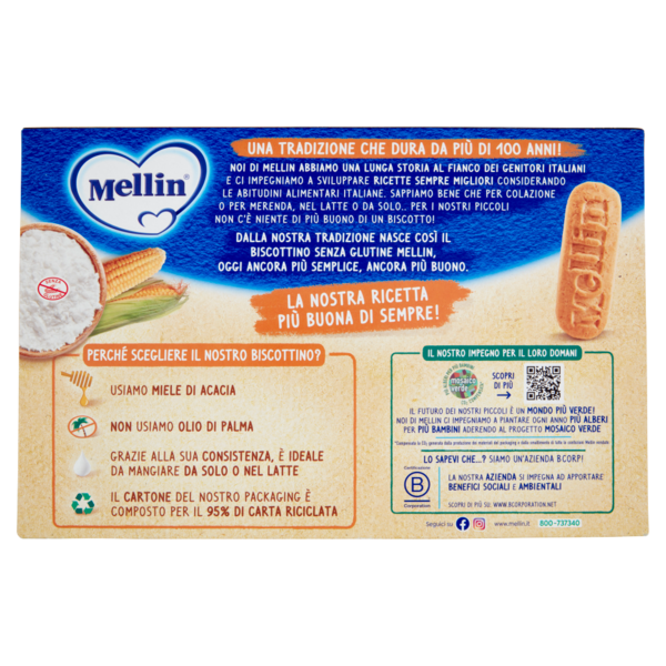 Mellin Biscottino Senza Glutine 2 x 250 g
