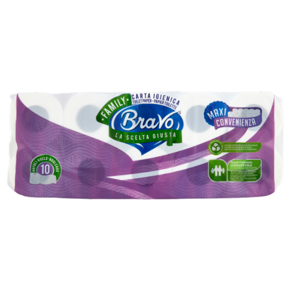 Bravo Family Carta Igienica 10 pz