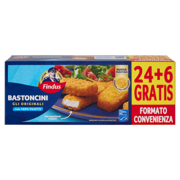 Capitan Findus 30 Bastoncini con 100% Filetti di Merluzzo 750 g