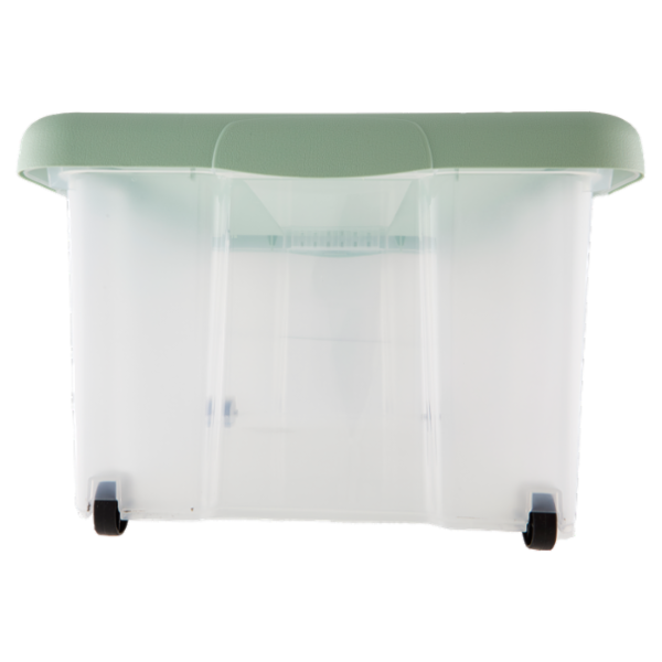 Selex Contenitore con Coperchio a Scatto con Ruote Verde Cammeo 43 L