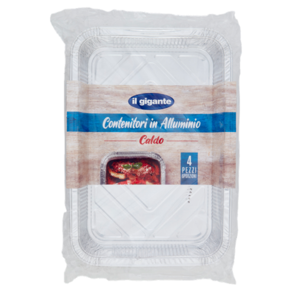 IL GIGANTE Contenitori in Alluminio Caldo 6 Porzioni 4 pz