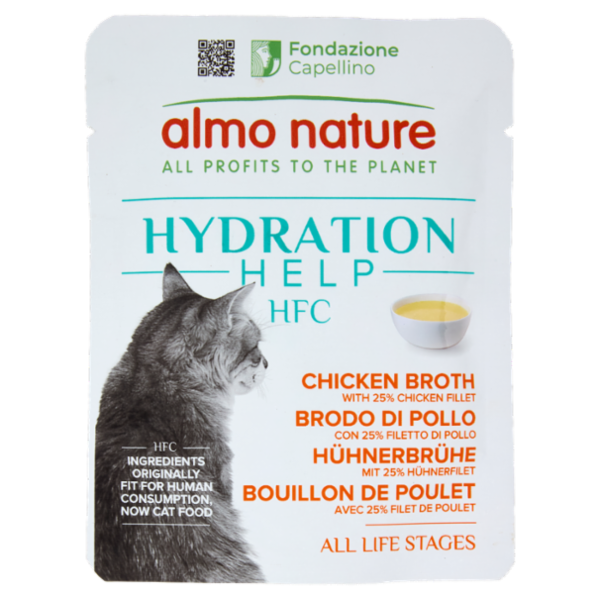 almo nature Hydration Help HFC Brodo di Pollo con 25% Filetto di Pollo 50 g