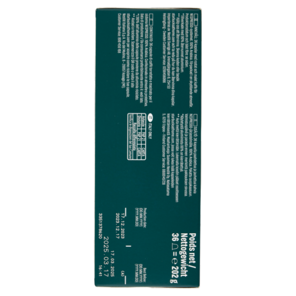 STARBUCKS Espresso Roast By Nespresso Caffè Espresso 36 capsule 202 g