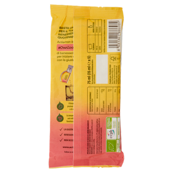 ActiLemon Benessere Limone & Zenzero 5 x 15 ml