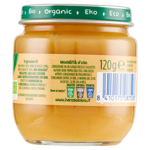 Hero Solo Bio Mela, Pesca e Albicocca 120 g