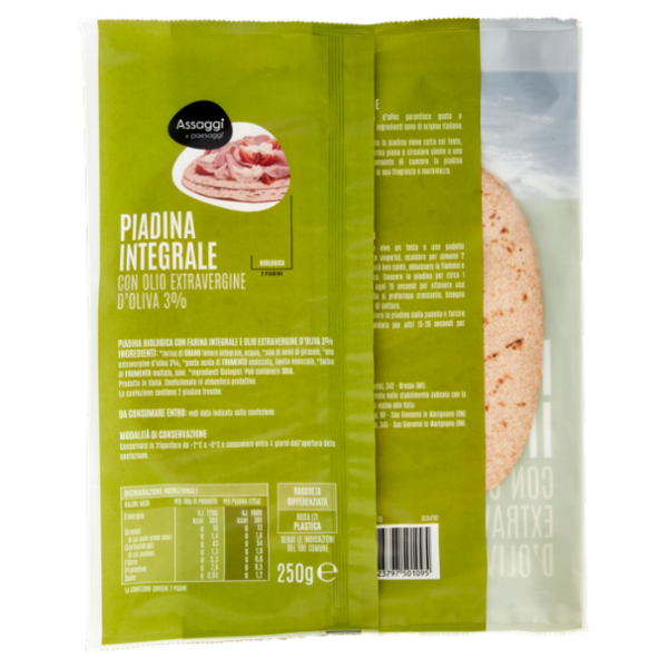 Assaggi e paesaggi Piadina Integrale Biologica 2 x 125 g