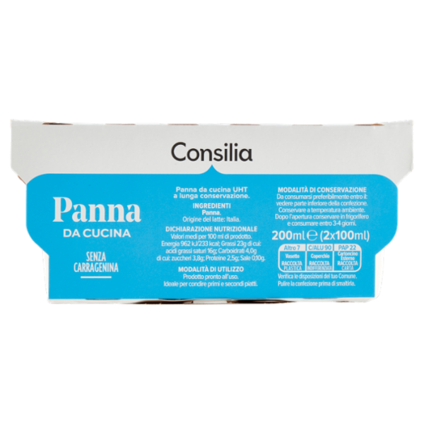 Consilia Panna da Cucina Uht 2x100 ml