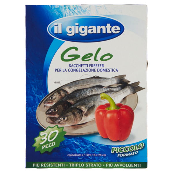 IL GIGANTE Gelo Sacchetti Freezer per la Congelazione Domestica Formato Piccolo 30 pz